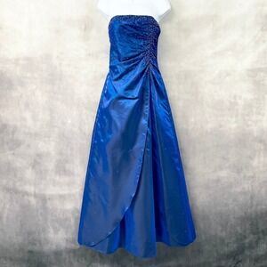 VTG Masquerade Gown Dress Size 7/8 Strapless Y2K Formal Prom Mermaid Fairy